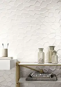 Background tile, Effect unicolor, Color white, Ceramics, 30x60 cm, Finish Honed