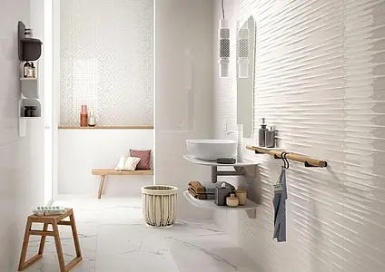 Background tile, Effect unicolor, Color white, Ceramics, 30x60 cm, Finish glossy
