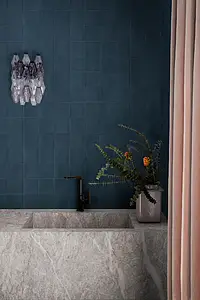 Bakgrundskakel, Textur enfärgad, Färg marinblå, Glaserad granitkeramik, 10x10 cm, Yta Satinerat