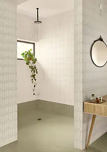 Background tile, Effect unicolor, Color white, Glazed porcelain stoneware, 5x15 cm, Finish Honed
