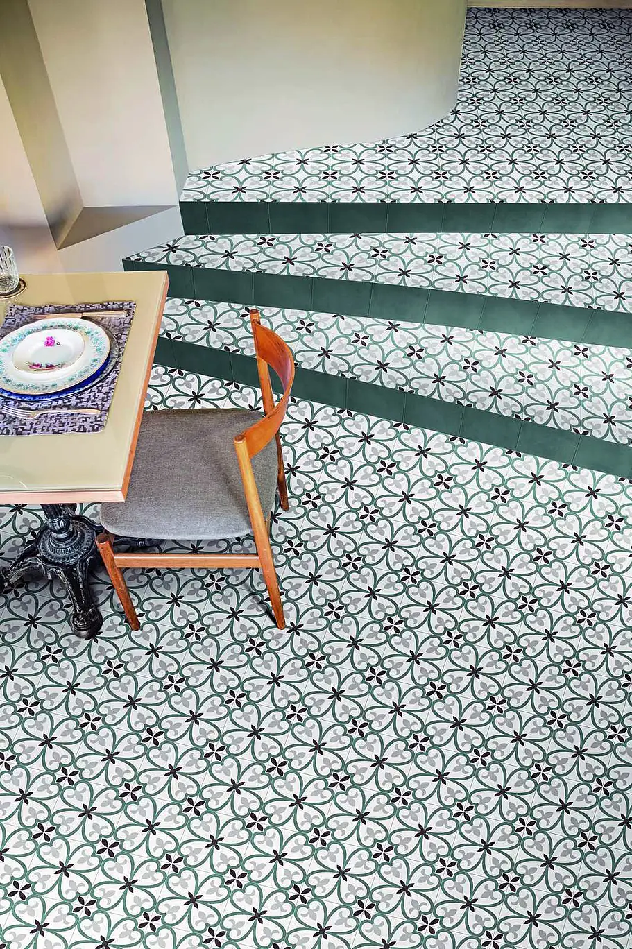 Background tile, Effect faux encaustic tiles, Color multicolor, Glazed porcelain stoneware, 20x20 cm, Finish matte