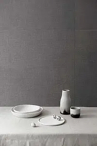 Azulejo base, Efecto tela, Color gris, Cerámica, 40x120 cm, Acabado mate