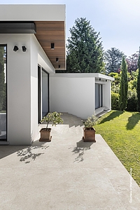 Background tile, Effect travertine, Color beige, Unglazed porcelain stoneware, 100x100 cm, Finish antislip