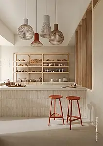 Background tile, Effect concrete, Color beige, Unglazed porcelain stoneware, 160x320 cm, Finish antislip