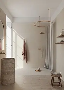 Background tile, Effect concrete, Color beige, Unglazed porcelain stoneware, 160x320 cm, Finish antislip