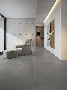 Background tile, Effect concrete, Color grey, Unglazed porcelain stoneware, 120x120 cm, Finish antislip