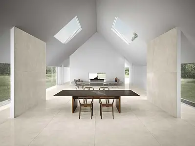 Effekt beton, Farve beige,hvid, Grundflise, Uglaseret porcelænsstentøj, 160x320 cm, Overflade skridsikker