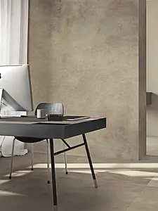 Background tile, Effect concrete, Color beige, Unglazed porcelain stoneware, 120x240 cm, Finish antislip
