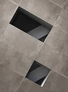 Hintergrundfliesen, Optik beton, Farbe graue, Unglasiertes Feinsteinzeug, 120x240 cm, Oberfläche rutschfeste