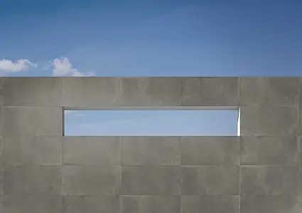 Effekt beton, Farve grå, Grundflise, Uglaseret porcelænsstentøj, 120x240 cm, Overflade skridsikker