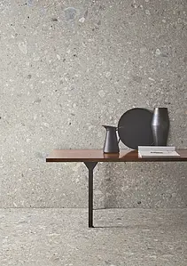 Grundflise, Effekt sten,ceppo di gré, Farve grå, Uglaseret porcelænsstentøj, 160x320 cm, Overflade skridsikker