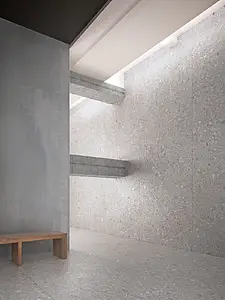 Grundflise, Effekt sten,ceppo di gré, Farve grå, Uglaseret porcelænsstentøj, 160x320 cm, Overflade skridsikker