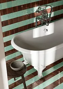 Background tile, Color green, Style zellige, Glazed porcelain stoneware, 10x10 cm, Finish glossy
