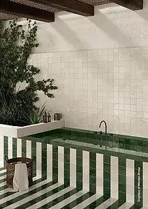 Background tile, Color white, Style zellige, Glazed porcelain stoneware, 10x10 cm, Finish glossy