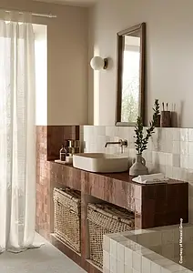Background tile, Color brown, Style zellige, Glazed porcelain stoneware, 10x10 cm, Finish glossy
