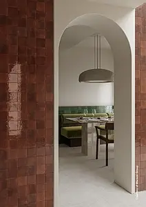 Background tile, Color brown, Style zellige, Glazed porcelain stoneware, 10x10 cm, Finish glossy
