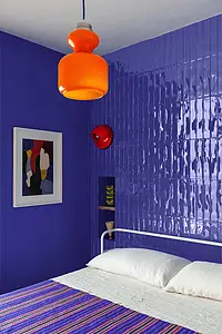Hintergrundfliesen, Optik unicolor, Farbe blaue, Stil handgemacht,zellige, Glasiertes Feinsteinzeug, 5.3x30 cm, Oberfläche glänzende