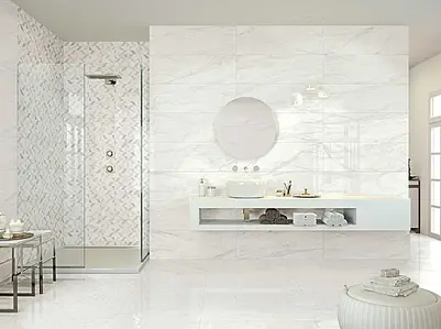 Background tile, Effect stone,other marbles, Color white, Ceramics, 30x90 cm, Finish glossy