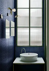 Background tile, Effect unicolor, Color navy blue, Glazed porcelain stoneware, 15x15 cm, Finish semi-gloss