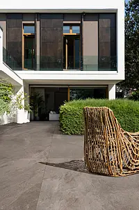 Basistegels, Look leisteen, Kleur grijze, Ongeglazuurd porseleinen steengoed, 120x120 cm, Oppervlak antislip