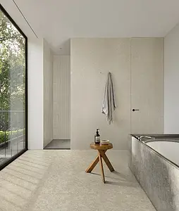 Grundflise, Effekt kalksten, Farve beige, Uglaseret porcelænsstentøj, 60x120 cm, Overflade mat