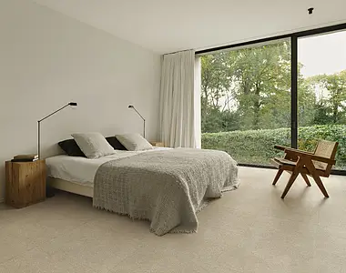 Grundflise, Effekt kalksten, Farve beige, Uglaseret porcelænsstentøj, 75x75 cm, Overflade mat