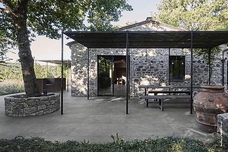 Background tile, Effect slate, Color grey, Unglazed porcelain stoneware, 120x120 cm, Finish matte