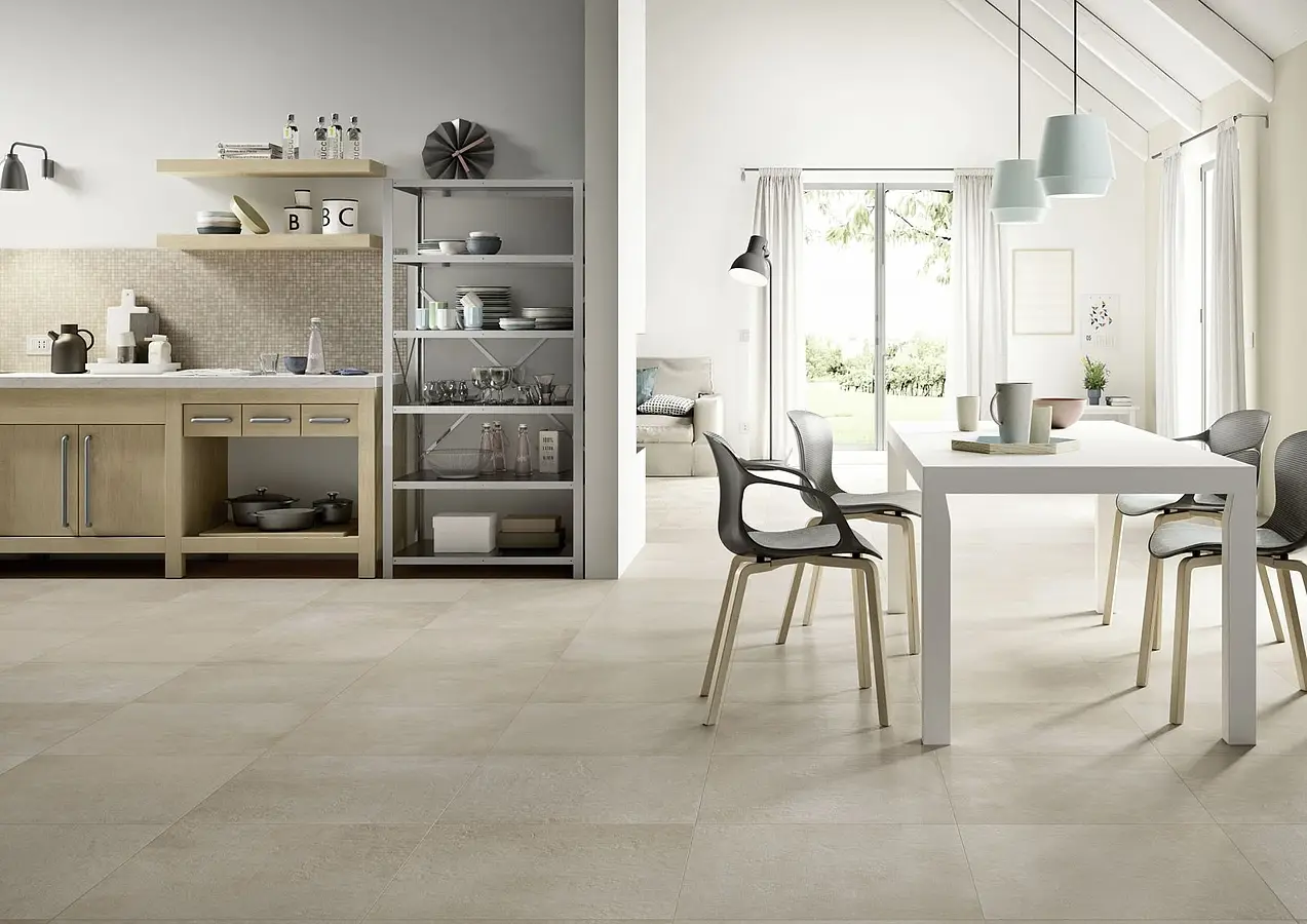 Background tile, Effect concrete, Color beige, Unglazed porcelain stoneware, 60x60 cm, Finish matte