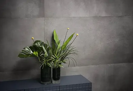 Effekt beton, Farve grå, Grundflise, Glaseret porcelænsstentøj, 75x150 cm, Overflade skridsikker