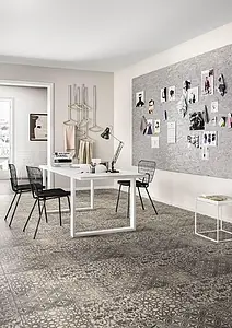 Grundflise, Effekt beton, Farve grå, Stil patchwork, Glaseret porcelænsstentøj, 75x75 cm, Overflade mat