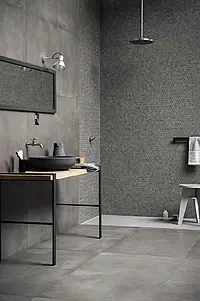 Mosaik, Textur betong, Färg grå, Glaserad granitkeramik, 30x30 cm, Yta halksäker