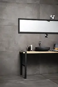 Hintergrundfliesen, Optik beton, Farbe graue, Glasiertes Feinsteinzeug, 75x150 cm, Oberfläche rutschfeste