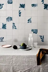 Background tile, Color white, Style zellige, Glazed porcelain stoneware, 15x15 cm, Finish glossy