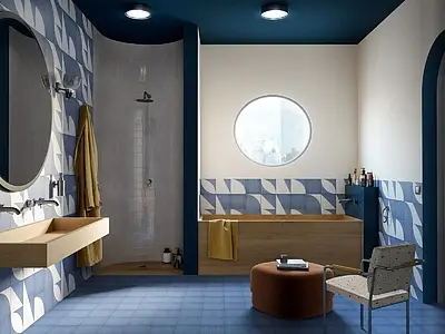 Background tile, Effect unicolor, Color navy blue, Glazed porcelain stoneware, 20x20 cm, Finish matte