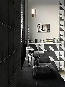 Background tile, Effect unicolor, Color black, Glazed porcelain stoneware, 20x20 cm, Finish matte