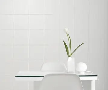 Background tile, Effect unicolor, Color white, Ceramics, 20x20 cm, Finish matte