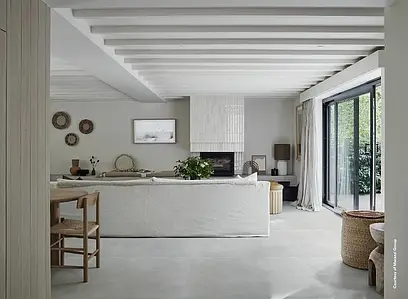 Grundflise, Effekt beton, Farve grå, Uglaseret porcelænsstentøj, 120x120 cm, Overflade mat