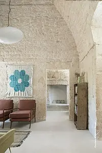 Grundflise, Effekt terrakotta,beton, Farve grå,hvid, Uglaseret porcelænsstentøj, 75x150 cm, Overflade mat