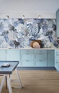 Azulejo de fundo, Cor azul-marinho, Cerâmica, 60x180 cm, Superfície Refinada