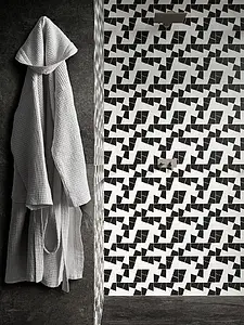Mosaico, Colore grigio,nero, Stile zellige, Ceramica, 30x30 cm, Superficie lucida