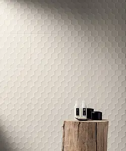 Background tile, Effect unicolor, Color white, Ceramics, 40x80 cm, Finish matte