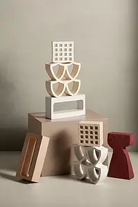 Block, Color beige, Terracotta, 12x12 cm, Finish matte