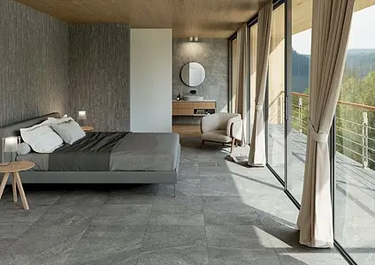 Background tile, Effect stone,quartzite, Color grey, Unglazed porcelain stoneware, 60x60 cm, Finish antislip