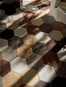 BrickLane Porcelain Tiles produced by Ceramiche Marca Corona, Terracotta, concrete effect