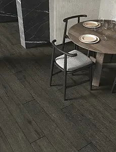 Grundflise, Effekt træ, Farve grå,sort, Uglaseret porcelænsstentøj, 20x180 cm, Overflade mat