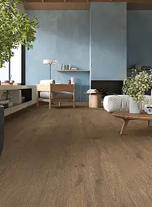 Grundflise, Effekt træ, Farve brun, Uglaseret porcelænsstentøj, 20x180 cm, Overflade mat