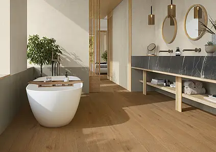 Background tile, Effect wood, Color beige,brown, Unglazed porcelain stoneware, 20x120 cm, Finish matte