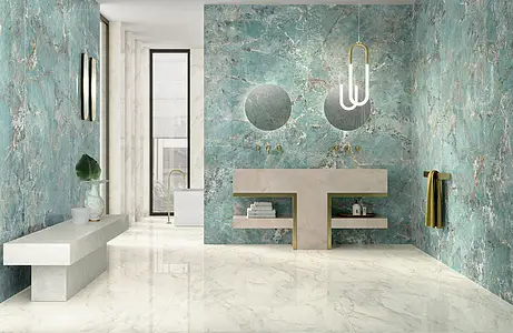 Background tile, Effect stone,other marbles, Color green, Glazed porcelain stoneware, 120x278 cm, Finish polished