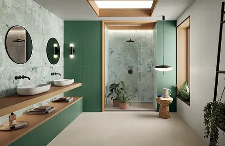 Background tile, Effect fabric, Color green, Ceramics, 50x120 cm, Finish matte