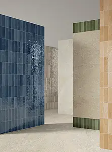 Background tile, Effect brick, Color beige, Glazed porcelain stoneware, 6x24 cm, Finish glossy